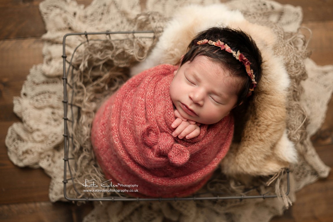 Pretty newborn baby girl | newborn photoshoot in Milton Keynes | Kate Eden Photography