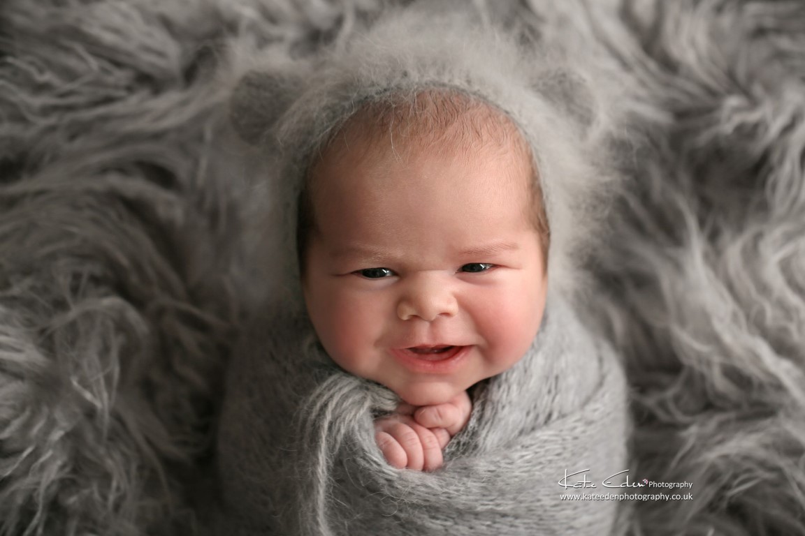 Newborn smile - newborn photographer Milton Keynes - Kate Eden Photography